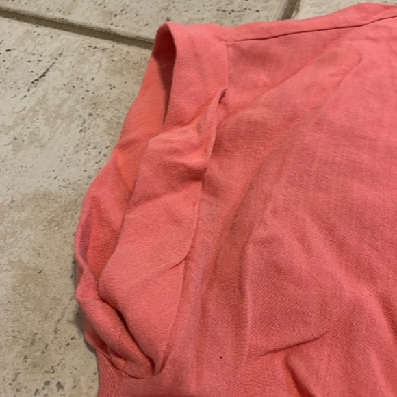 TAHARI Pink/Coral Tunic Blouse Shirt Tie Front XXL - Picture 2 of 7